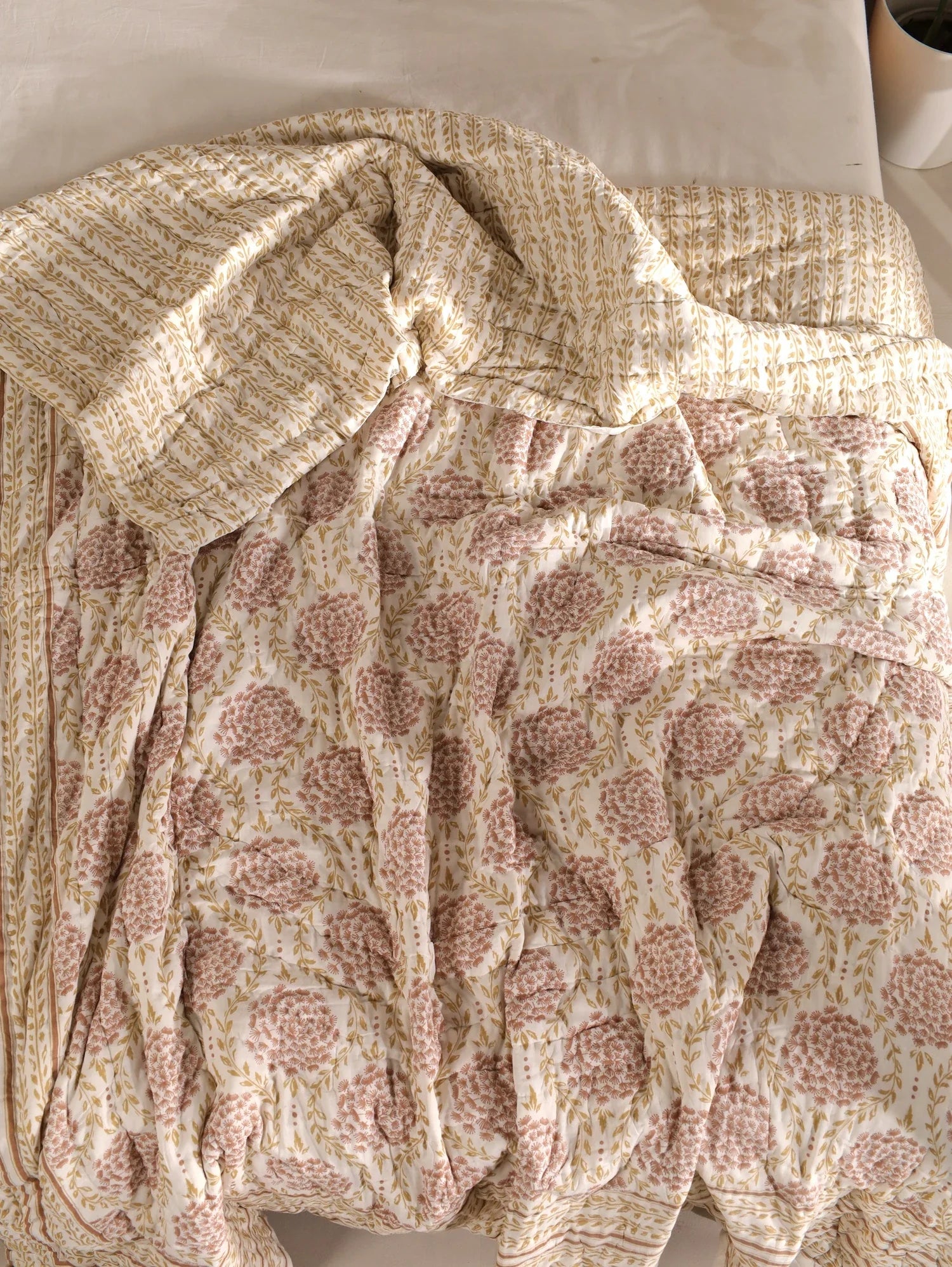 All Season Jaipuri Quilt | 100% Pure Cotton | Block Print | Double Bed - Nitya